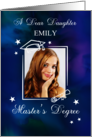 Daughter Photo Custom Name Master’s Degree Graduation Quote card