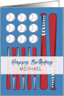 Baseball Flag Birthday Personalize Red White Blue card