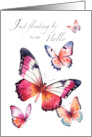 Hello Thinking of You with Watercolor Butterflies card