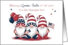 Older Son Fourth of July Cute Patriotic Gnomes card
