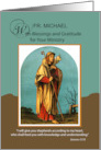 Priest Custom Name Thank You for Ministry Good Shepherd card