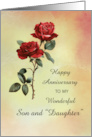 To MY Son and Daughter in Law Anniversary Roses card