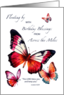 From Across the Miles Religious Birthday to Watercolor Butterflies card