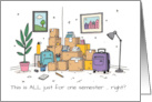 Back to School Funny Good Luck with Boxes Overflowing card