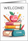 Welcome to First Grade from Teacher Personalize School Books Apple card