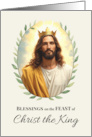 Christ the King Feast Day Blessings Leafy Wreath card