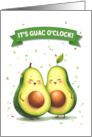 Guacamole Day Cute Avocado Couple with Banner card