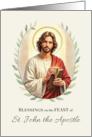 St. John the Apostle Feast Day Blessings with Leafy Wreath card