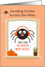 Across the Miles Halloween Cute Spider with Headphones in Web card
