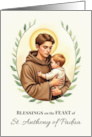 Saint Anthony of Padua Feast Day Blessings Leafy Wreath card