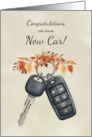  Congratulations New Car Autumn Leaves card