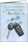  Granddaughter Congratulations New Car Winter Snowflakes card