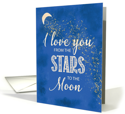 Love From Stars to Moon Night Sky with Glitter Look card (1589814)
