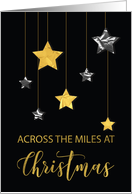 Across the Miles Christmas Star Shine Gold and Silver Stars on Black card