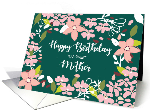 Mother Birthday Green Flowers card (1590180)