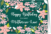 Mother-in-Law Birthday Green Flowers card