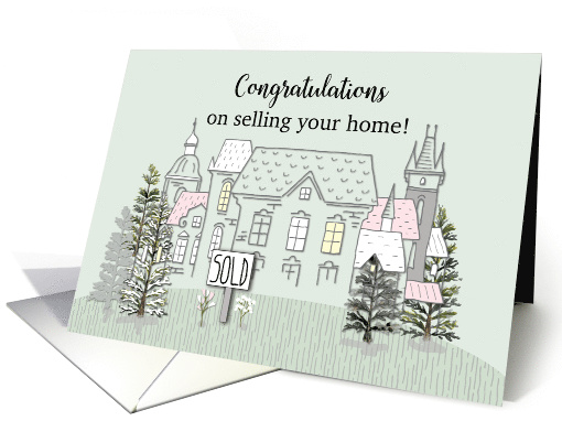 Congratulations on Selling Home Line Drawing with... (1590414)