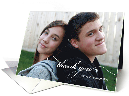 Thank You For Christmas Gift White Message With Photo card (1590432)