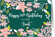 Aunt 56th Birthday Green Flowers card