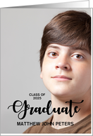 2024 Customizable Name Graduate Photo Announcement Black Print card