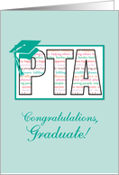 Physical Therapy Assistant Graduation Congratulations PTA with Hat card