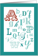 A Initial Name Alphabet Birthday card