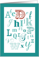 D Initial Name Alphabet Birthday card