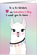 Co-Worker Llamas Valentines Day Hearts card