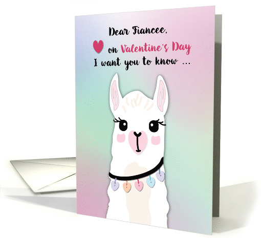 Fiancee Llamas Valentines Day Hearts card (1596338)