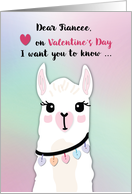 Fiancee Llamas Valentine’s Day Hearts card