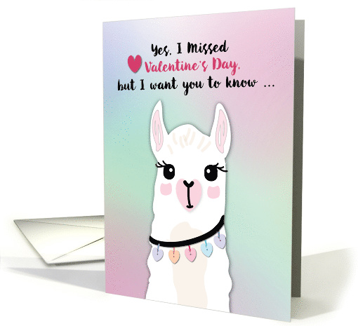 Belated Llamas Valentines Day Hearts card (1596348)