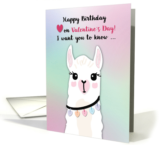 Happy Birthday Llamas Valentines Day Hearts card (1596354)