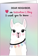 Custom Relation, Neighbor Llamas Valentines Day Hearts card