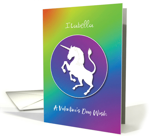 Custom name Unicorn Silhouette Valentine on Bright... (1597208)