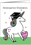 Kindergarten Graduation Congratulations Unicorn in Cap card