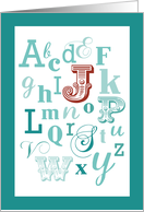 Letter J Initial Name Alphabet Birthday card