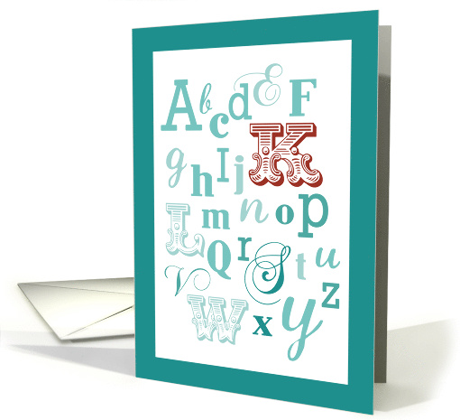 Letter K Initial Name Alphabet Birthday card (1597748)