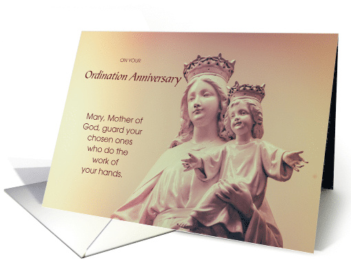 Priest Ordination Anniversary with Mary Holding Jesus card (1597910)