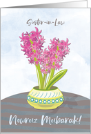 Sister-in-Law Norooz Hyacinths on Table card