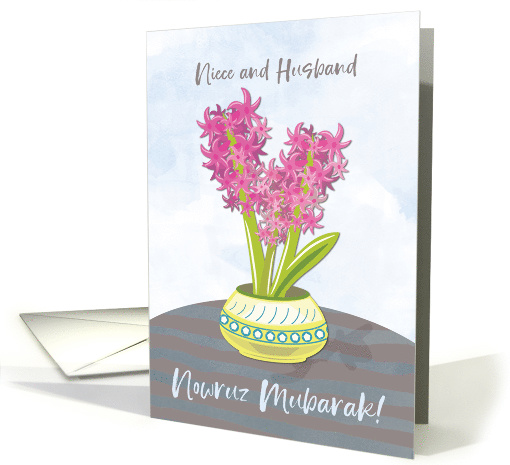 Niece and Husband Norooz Hyacinths on Table card (1598460)