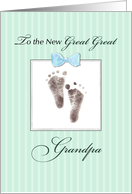 New Great Great Grandpa of Great Great Grandson Green Footprint card