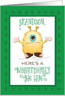Grandson Monster Hug St. Patrick’s Day Shamrocks card