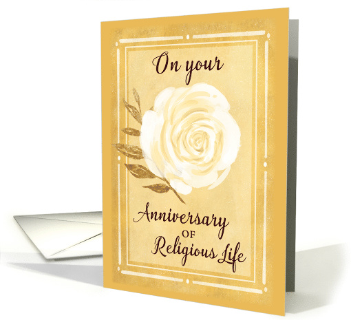 Anniversary of Religious Life, Nun White Rose card (1599432)