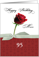 Mum Customizable Age 95th Birthday Red Rose card