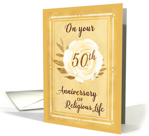 50th Anniversary of Religious Life Nun White Rose card (1599618)