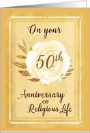 50th Anniversary of Religious Life Nun White Rose card