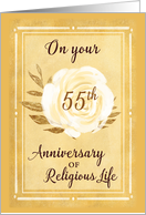 55th Anniversary of Religious Life Nun White Rose card