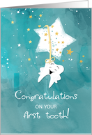 Baby’s First Tooth Stars at Night Congratulations card