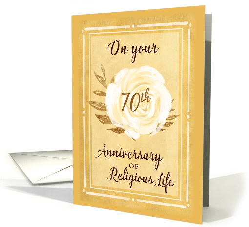 70th Anniversary of Religious Life, Nun White Rose card (1601092)