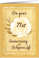 71st Custom Year Anniversary of Religious Life Nun White Rose card
